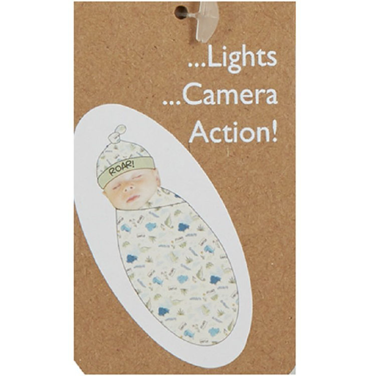 Picture of 9C223: 7451-BABY DINOSAUR PRINT HAT & SWADDLE WRAP SET (0-6